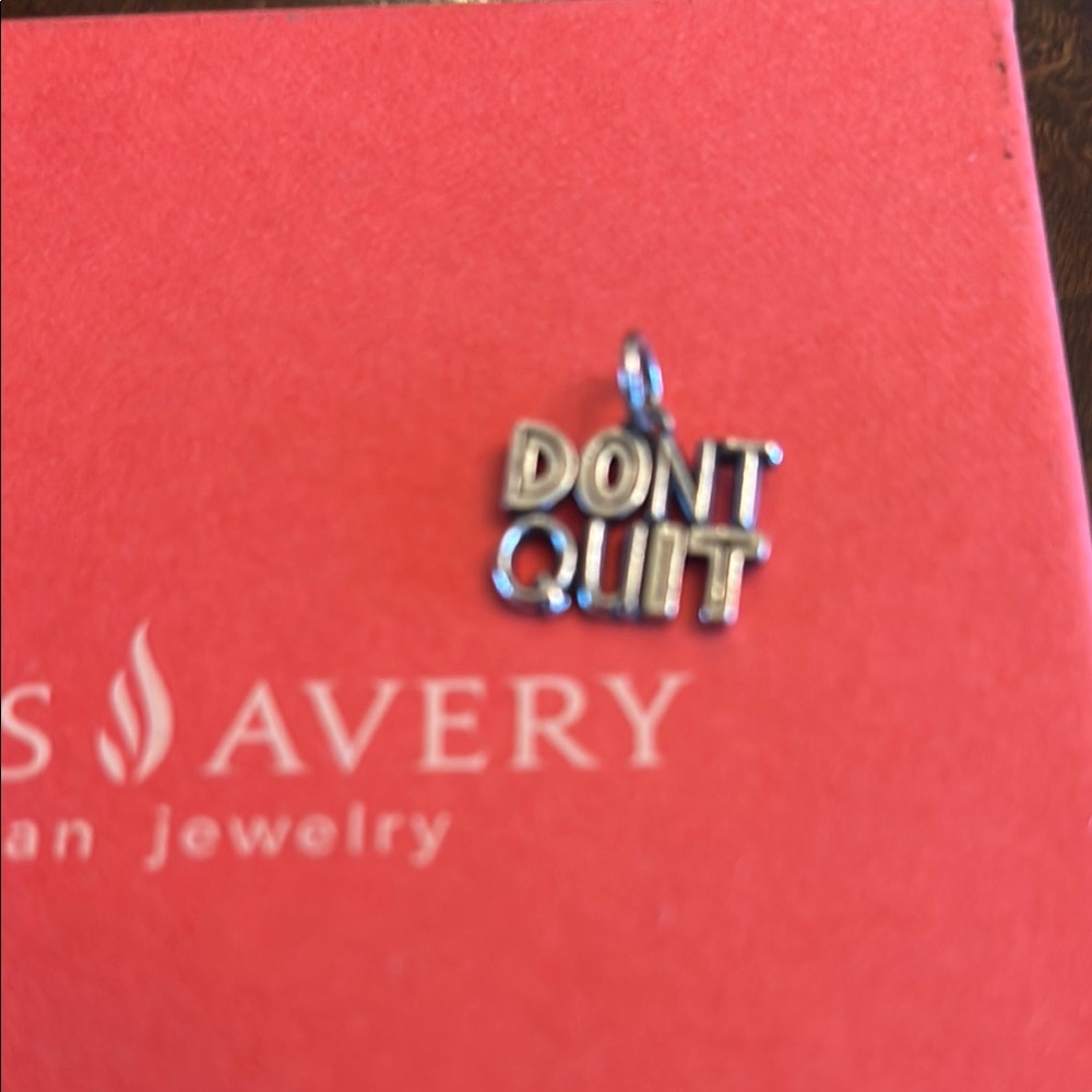James Avery Silver 'Don't Quit' Charm